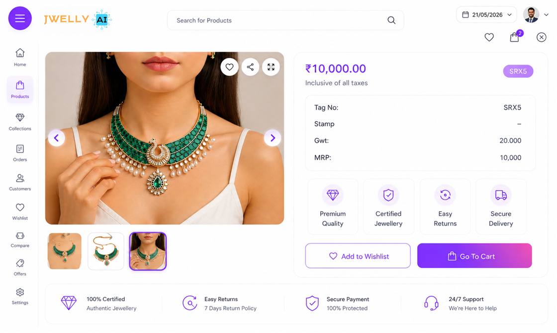 Jwelly AI Studio dashboard preview